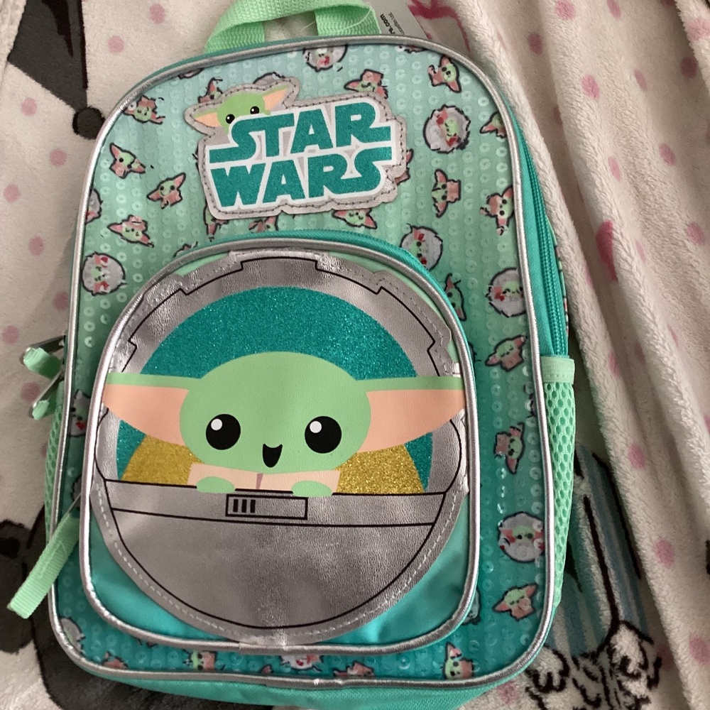 SOLD! Star Wars Baby Yoda Sequin Mini Backpack Mandalorian Disney